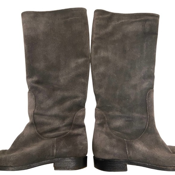 BRUNELLO CUCINELLI x GUNEX Made in‎ Italy Supple Suede Leather Riding Boot Gray - Picture 3 of 8